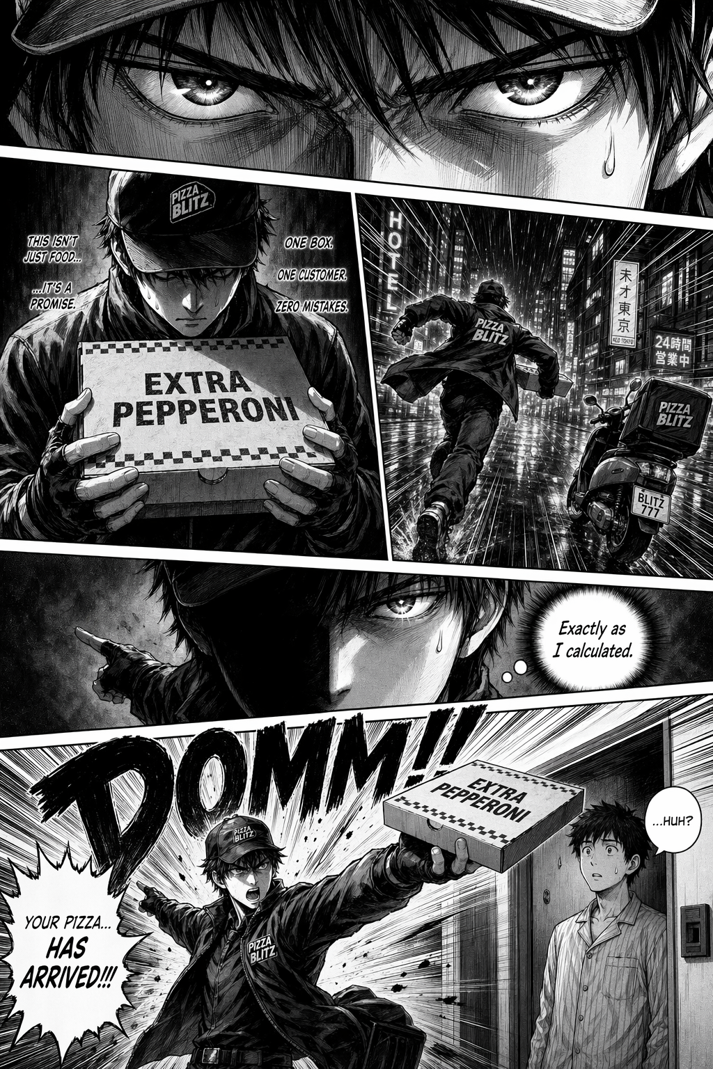 The generated manga page